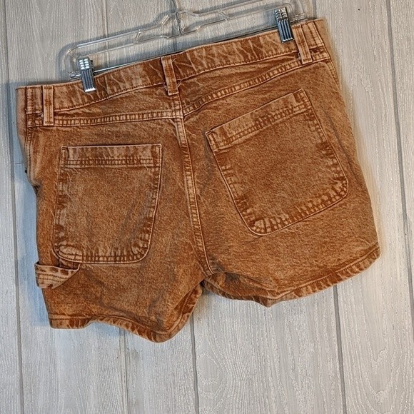 Isabela Maternity Brown Bleach Wash Denim Shorts EUC SZ 10 - Picture 2 of 5